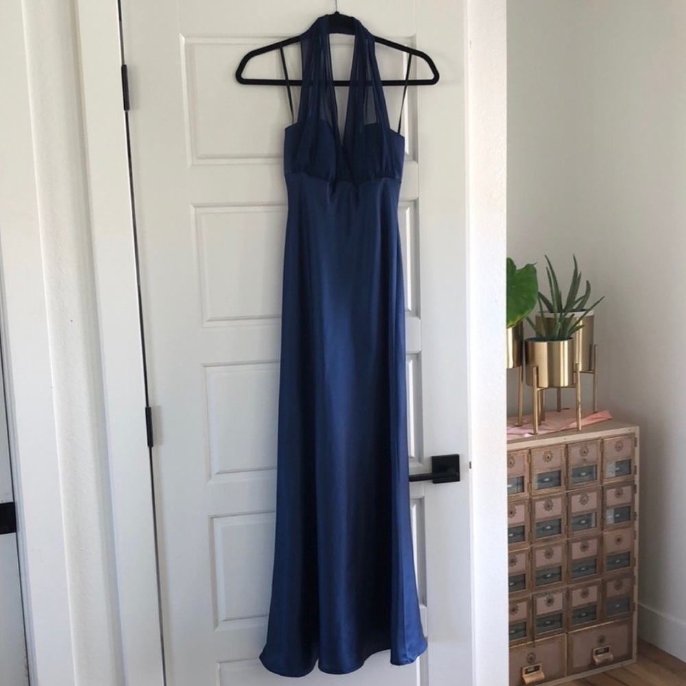 Navy Halter Gown Size 6